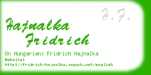 hajnalka fridrich business card